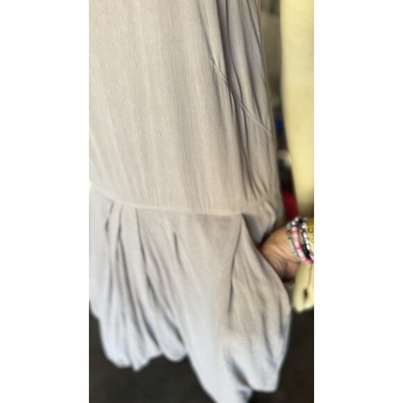 Wilt High Low Drop Waist Gray XS Pocket Tank Drape Layer Bubble Dress Fairy Boho - Picture 8 of 14
